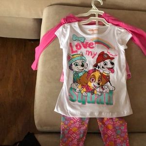 3 piece paw patrol legging set